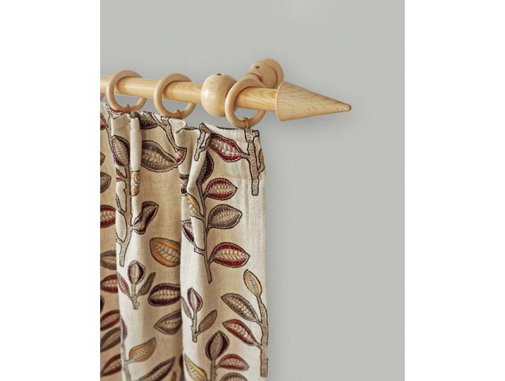 Gardinenstange GARESA Verena Gr. 1, beige (natur), L:200cm, Gardinenstangen, Gardinenstange, Fixlänge 200 cm, mit Ringe