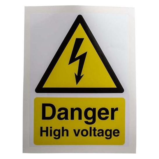 RS PRO Danger...voltage Label, 200x150mm (7760986)