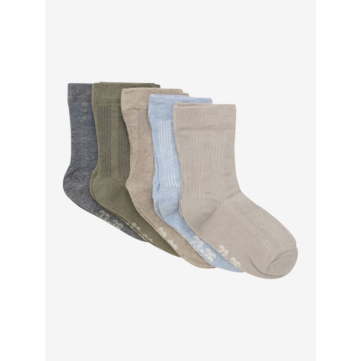 Minymo Socks w. Knit (5-pack) winter sky (702) 15\18 6633-702-15\18