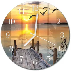 WANDUHR aus Glas Ø30 cm - Mostowe-See