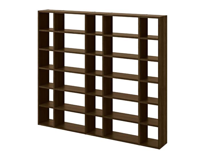 Regal III Wabenplatte, furniert Braun/Walnuss 255 x 224 x 34cm