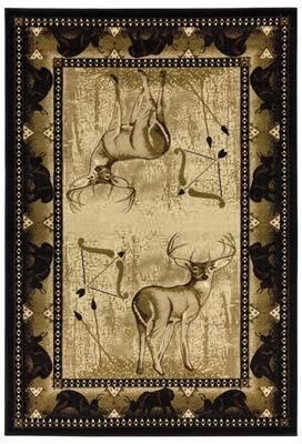 MDA Rugs Wildlife Collection Black/Beige Area Rug