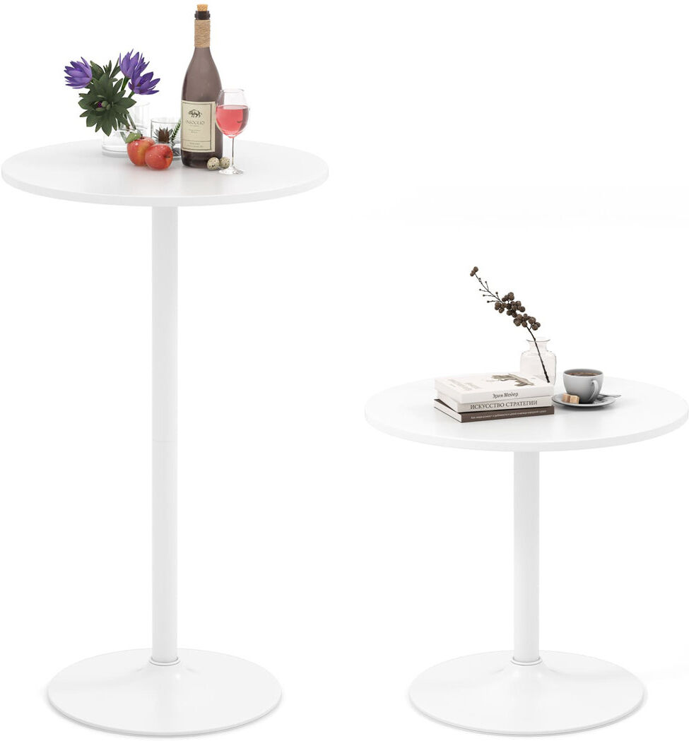 VEVOR Round Dining Table with Iron Base White