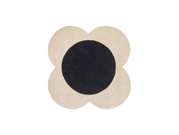 Designer Teppich „Flower Spot“ - handgetuftet, aus 100% reiner Schurwolle Ecru Ø 150 cm ORLA KIELY