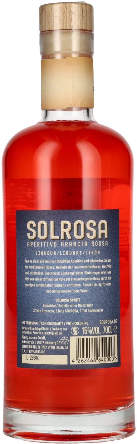 Solrosa Aperitivo Arancia Rossa 15% Vol. 0,7l