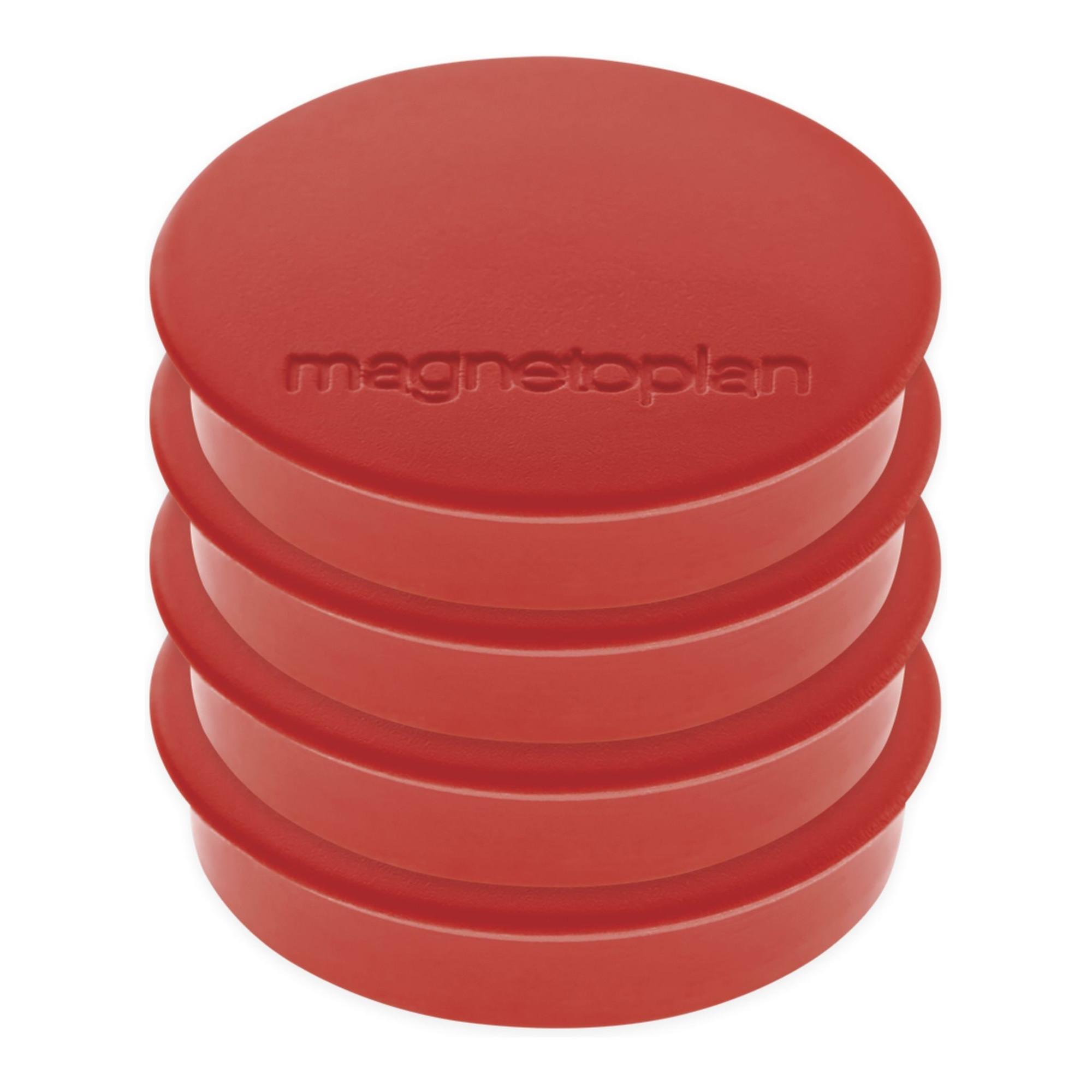 Magnetoplan Magnet Discofix Standard auf Blisterkarte, 4 Stück, rot (16642406)