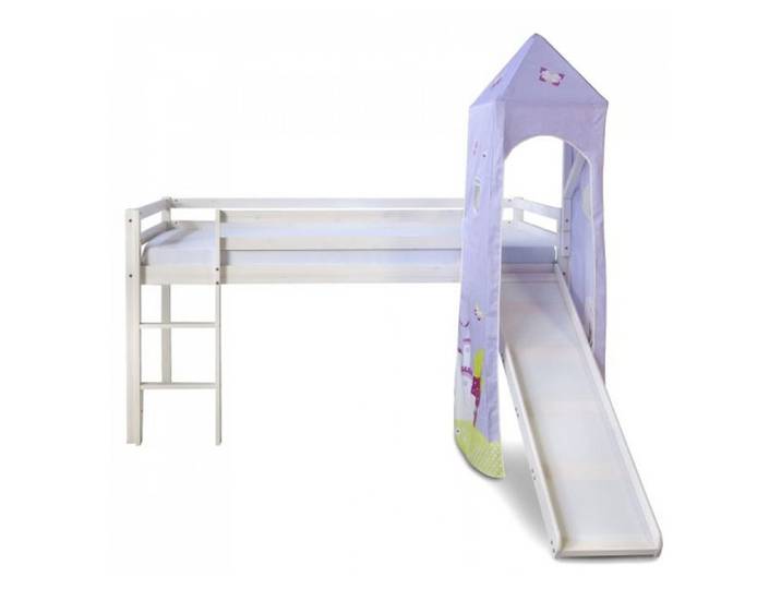Lit Mezzanine Tour Toboggan Bois de Pin - HOMESTYLE4U - Vert