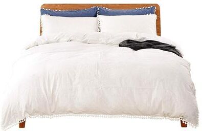 MarCielo PomPom Cotton Reversible Duvet Cover Set