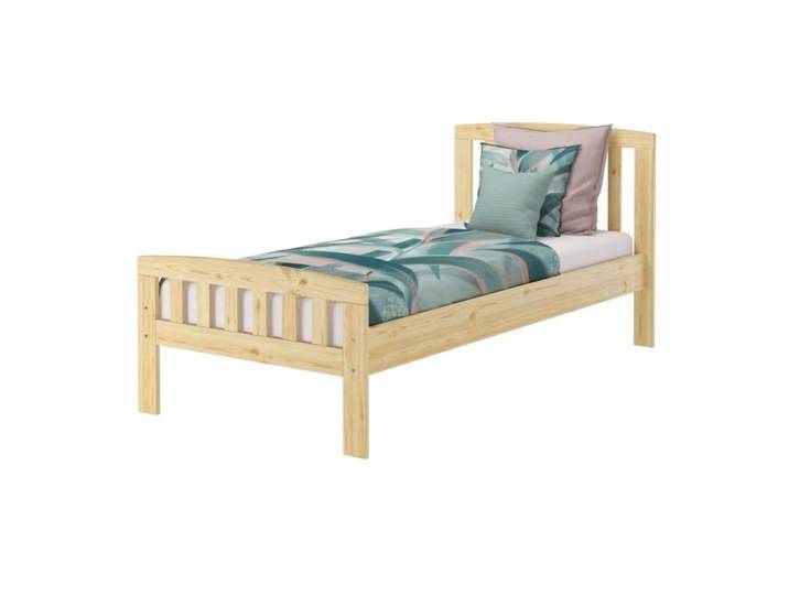 Lit simple classique pin massif naturel 90x200 accessoires en option