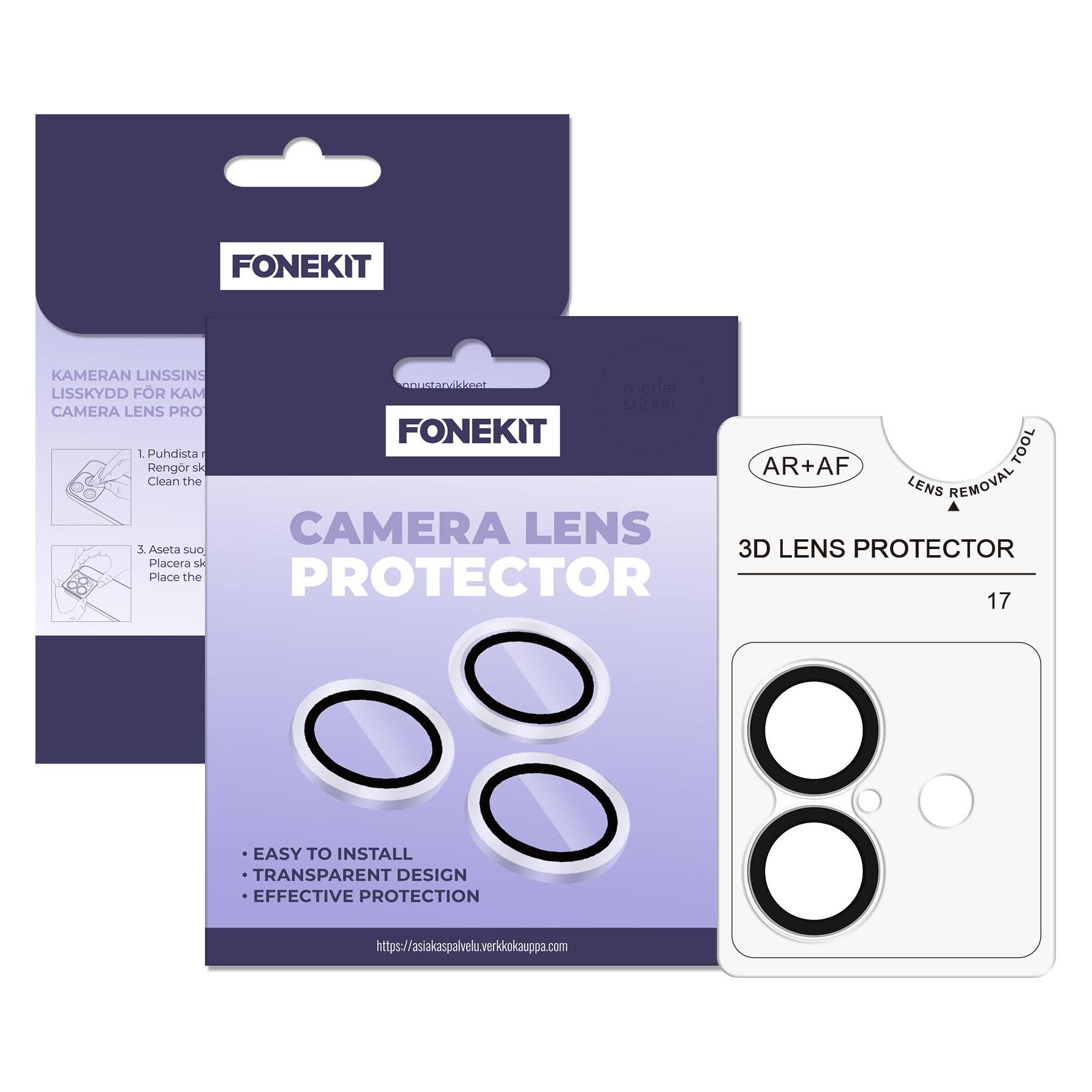 FoneKit Camera lens protector for iPhone 17, transparent (1 Stk., Apple iPhone 17) (6438148063887)