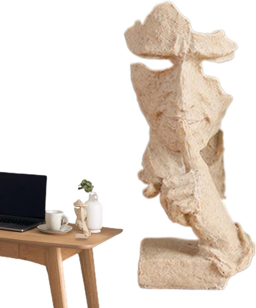 Stil Man Beeld Denker Decoratie Abstract Ontwerp Zandsteen Hoogte: 17 cm