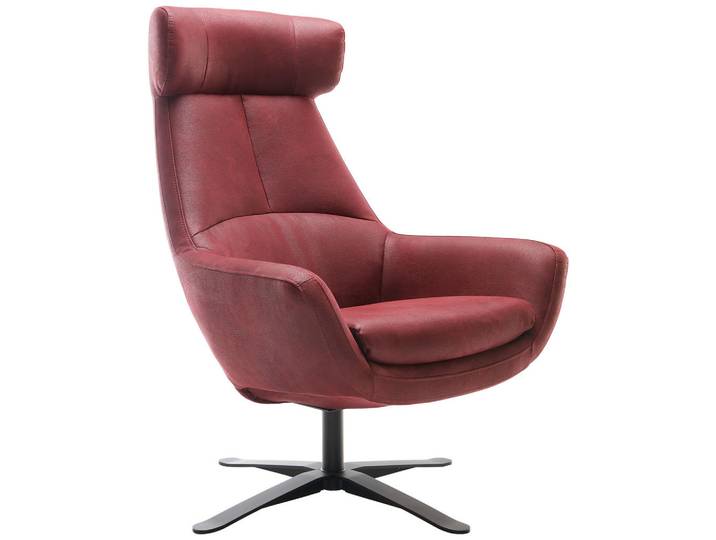 Trendmanufaktur Sessel BE Organic, Rot, Metall, 81x112x83 cm, Made in EU, Lederauswahl, Stoffauswahl, Wohnzimmer, Sessel, Polstersessel