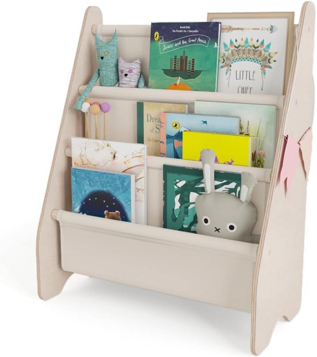 Houten kinderboekenkast voor de kinderkamer