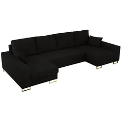 WOHNLANDSCHAFT DORIAN U Bouclé Schwarz