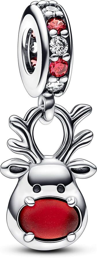 Charm Pandora Pendant Murano Renne Au Nez Rouge Femme