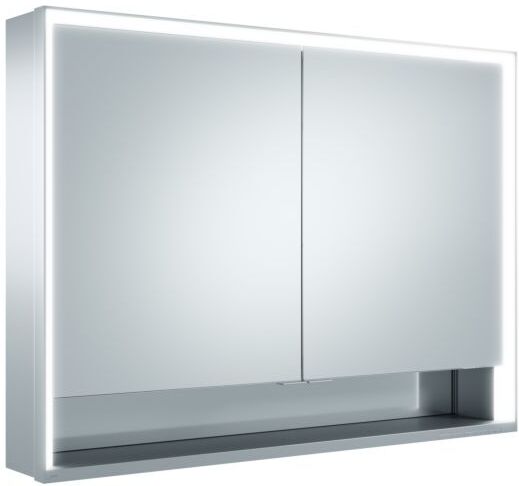 Keuco Royal Lumos Spiegelschrank 14308171305 1050x735x165mm, silber-eloxiert, Spiegelheizung, 2 kurze Türen, Wandvorbau