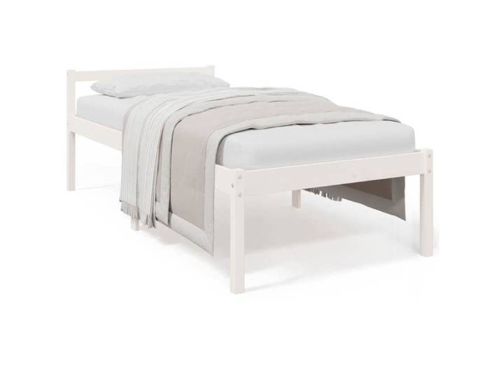 Luxe&Mode Lit pour personne âgée - sans matelas - Lit adulte simple - 2 ans garantie - blanc 90x190 cm（26736）