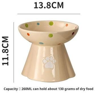 Uplifted Finds Ceramic Elevated Pet Bowl Tall Design For Cats And Dogs white