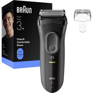 Braun Elektrorasierer Series 3+ Close&Comfortable Shave, 3000s, Trockenrasierer, grau