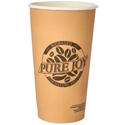 Papstar 1000 Pappbecher `pure` 0,5 l braun `Pure Joy`