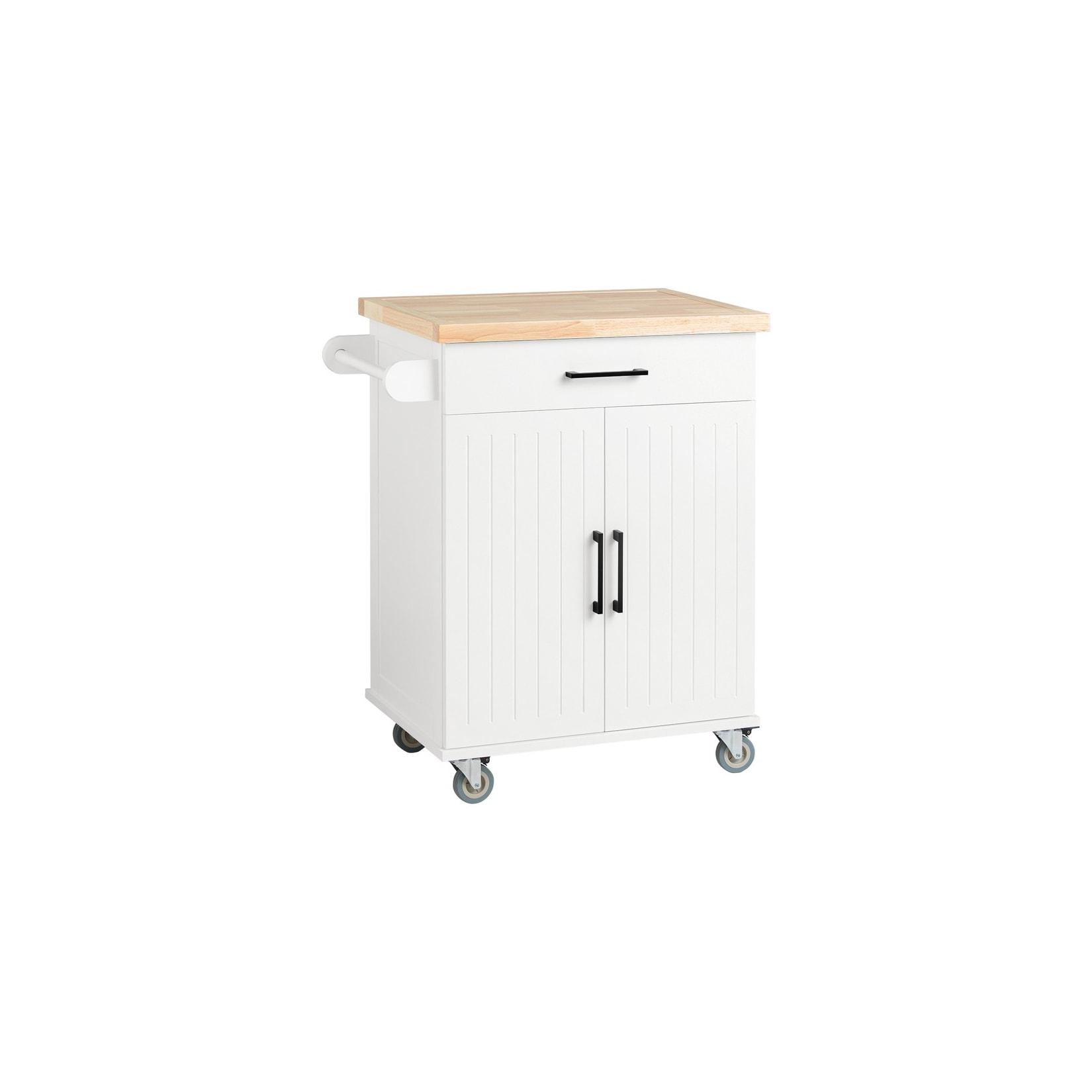 SoBuy Küchenwagen mit 1 Schublade Holzfarbe 74x45,6x91cm Modern