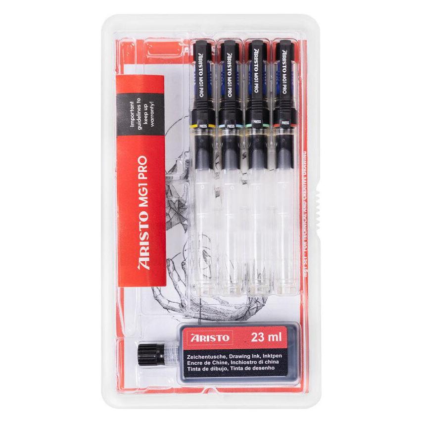 Aristo Tuschefüller mg1 pro Basic 4er-Set Stärken 0.25/ 0.35/ 0.5/ 0.70 mm (AR64400)