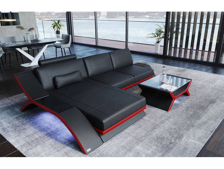 Couch Calabria L-Form in Leder