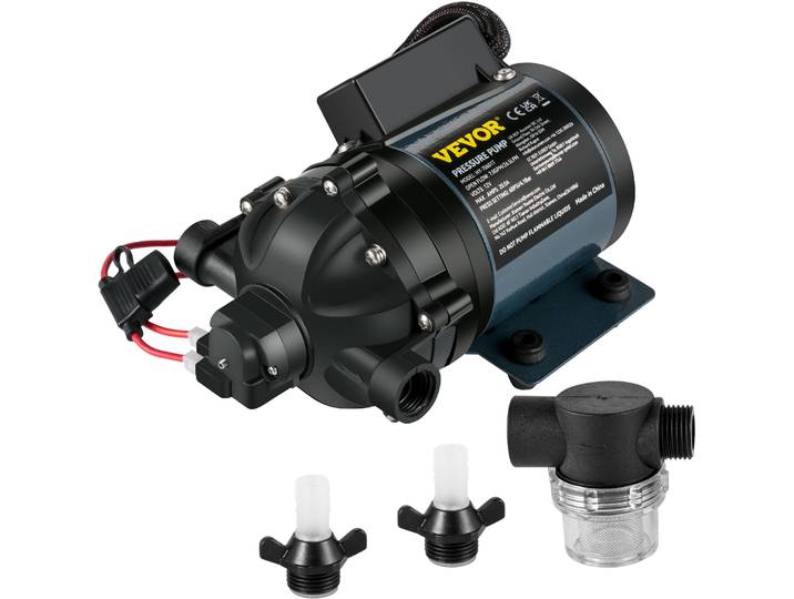 Pompe à vaisselle VEVOR 12 V DC max. 3 m Pompe à eau auto-amorçante\, avec vanne EPDM Tamis universel pour eau salée & filetage intérieur