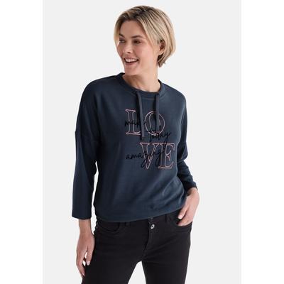 Sweatshirt STOOKER WOMEN "STCLEA Sweatshirt 3/4-Arm", Damen, Gr. 36/38, blau (navy blazer), Sweatware, 78% Viskose, 20% Polyester, 2% Elasthan, regular fit, Rundhals, Sweatshirts Sweatshirt, Regular Fit Sweatshirt für Damen