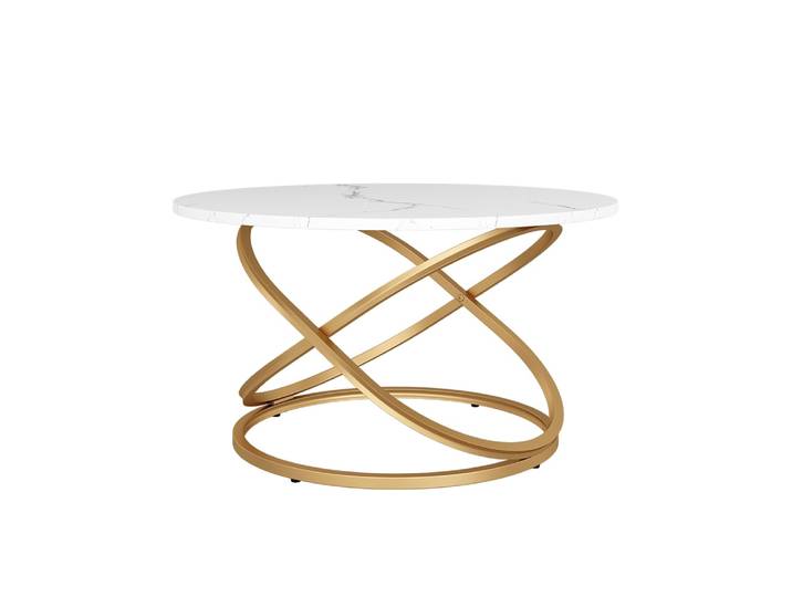 Table basse avec une grande surface de travail blanc/or 79.5x46cm