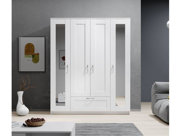 Armoire à portes battantes 156cm Blanc