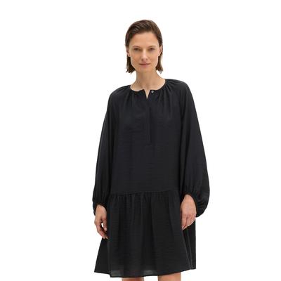 Minikleid MARC O'POLO "aus Viskose-Mix", Damen, Gr. 42, Normalgrößen, schwarz (deep night blau), Obermaterial: 83% Viskose, 17% Polyamid. Futter: 100% Viskose, unifarben, loose fit kurz, elastischer Bund, Kleider Minikleid