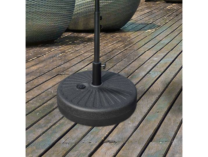 Outsunny Pied Parasol Rond Base Lestage Noir Ø38/48mm