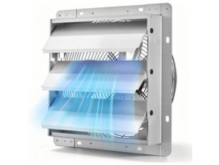 VEVOR 312mm Abluftventilator mit Lamellen Industrie Wandventilator 34W, Stahlgehäuse, Wandmontage, 2124m³/h, 1400U/min, Leiser Betrieb, Belüftung + Kühlung für Garage Gewächshaus Werkstatt Stall