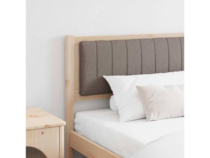 Gepolstertes Kopfteil braun 200 cm aus massivem Kiefernholz, modernes Design mit geraden Linien, Polsterseite Polyester, Rückseite inklusive, leichte Reinigung, für