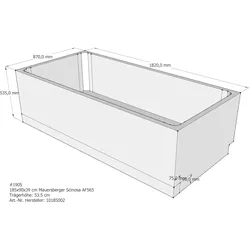 Badewannenträger passend für Mauersberger Scinosa 185 × 90 × 39 cm