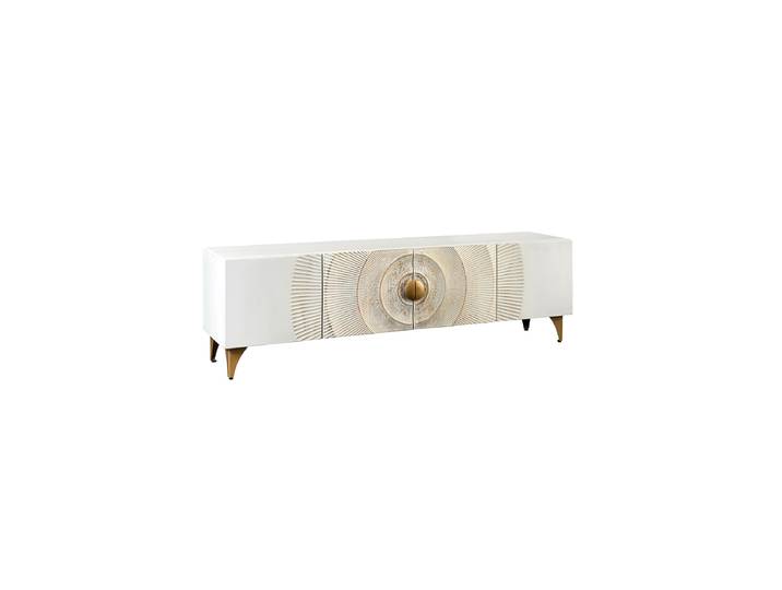 Massivholz Design Lowboard „Brilliant Sunset“ Mangoholz Weiss Invicta Interiors
