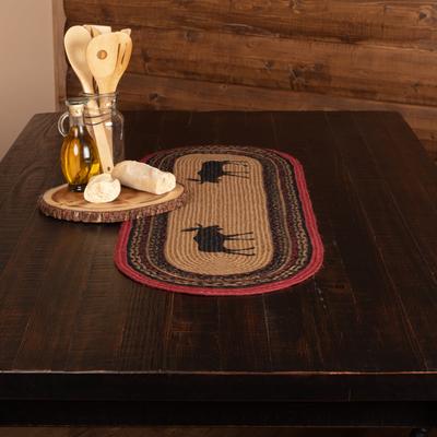 VHC Brands Cumberland Moose Stenciled Jute Runner