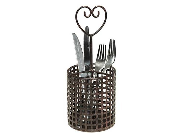 Besteckkasten Metall Braun Antik Landhausstil Vintage Rustikal