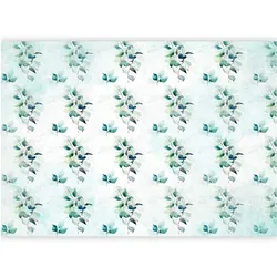 Artgeist, Tapete, Fototapete - Mint nature - uniform pattern in floral motif with green leaves (400 x 280 cm)