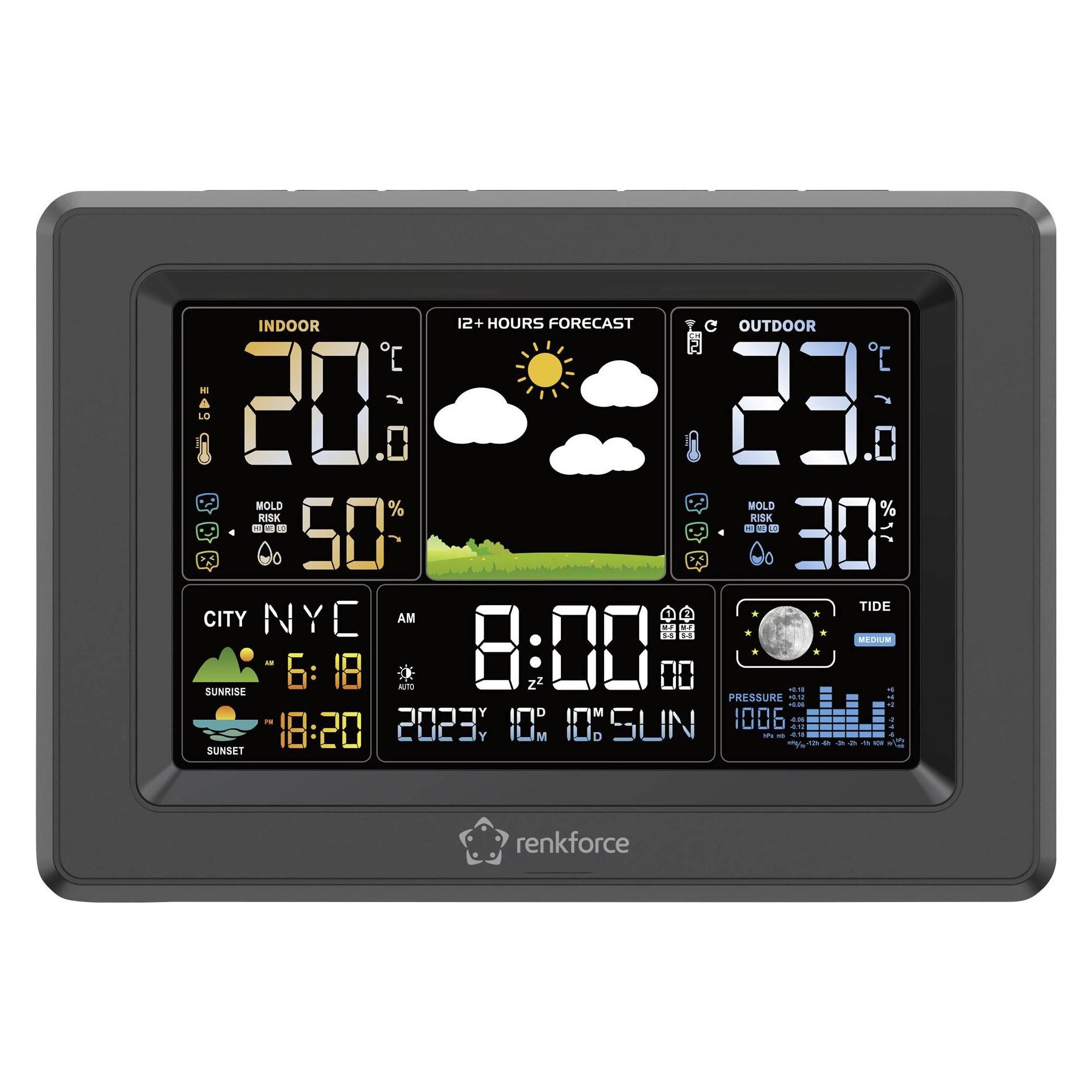 Renkforce Digitale-Wetterstation Schwarz RF-4883630 (RF-4883630)
