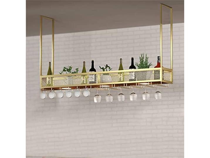 OOPDNEGAK Weinregal Für Die Deckenmontage – Deckenhängende Regale, Hängendes Weinregal, Aufbewahrungsregal Für Wohnzimmerdekoration, Wandregale Aus Schmiedeeisen(100 * 30 * 80cm)
