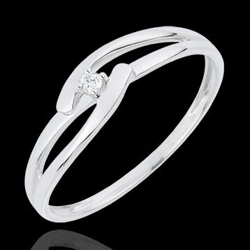 Edenly SolitÃ¤rring Kostbarer Kokon - Goldene Zukunft- WeiÃŸgold - 18 Karat