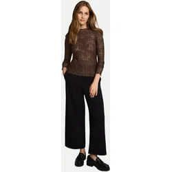 Langarmshirt aus Spitze Braun S
