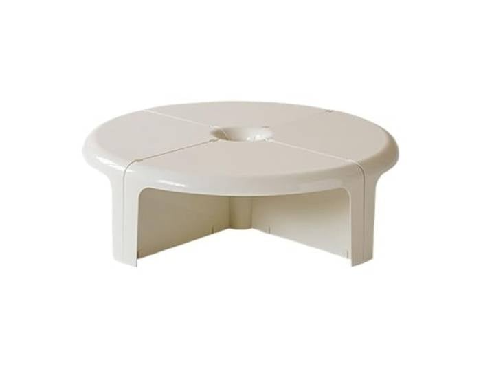 2WFYJNITP Wohnzimmer Ineinandergreifendes, rundes, modulares Couchtisch-Set aus Kunststoff Mittelstück(Weiß)