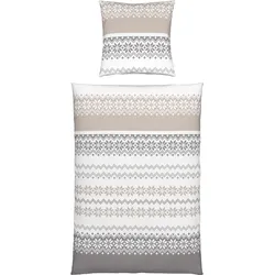 Bettwäsche Snow Rose Grau/Weiß/Beige ca. 135x200cm