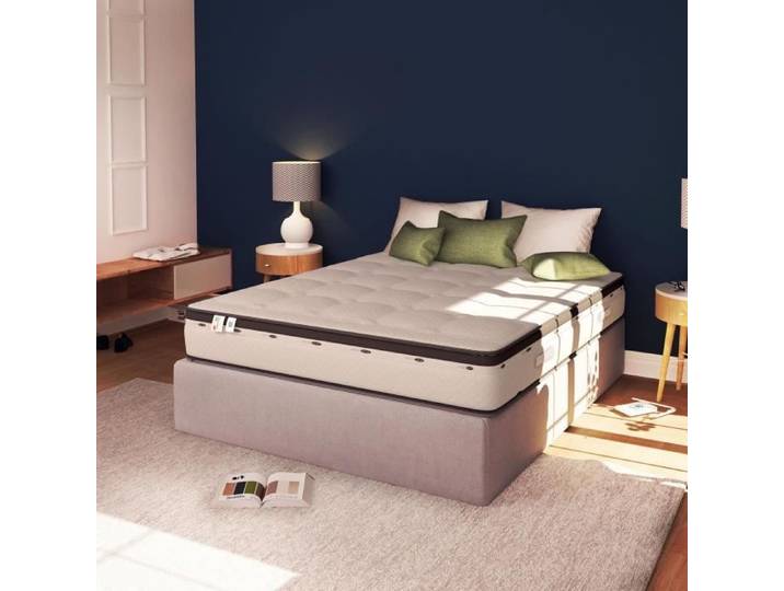 Matelas BONJOUR TOP 140x190 cm - Memoire de forme avec Surmatelas intégré -epaisseur 30 cm - Confort ferme - 2 personnes