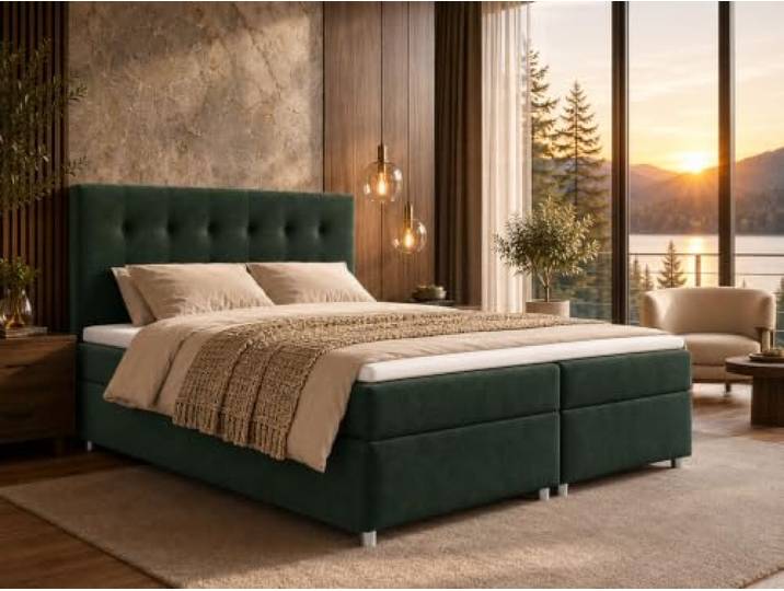 Best For Home Trinity K-6 Boxspringbett 200x200 mit Topper und Bettkästen