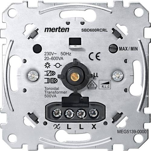 Merten MEG5139-0000 Unterputz Dimmer Geeignet für Leuchtmittel: Glühlampe, Halogenlampe Aluminium