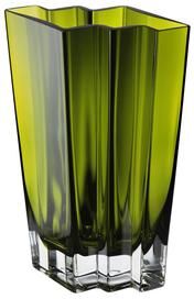 "Barski Chevron Vase- 11"" Height- Green - 11"" Height"